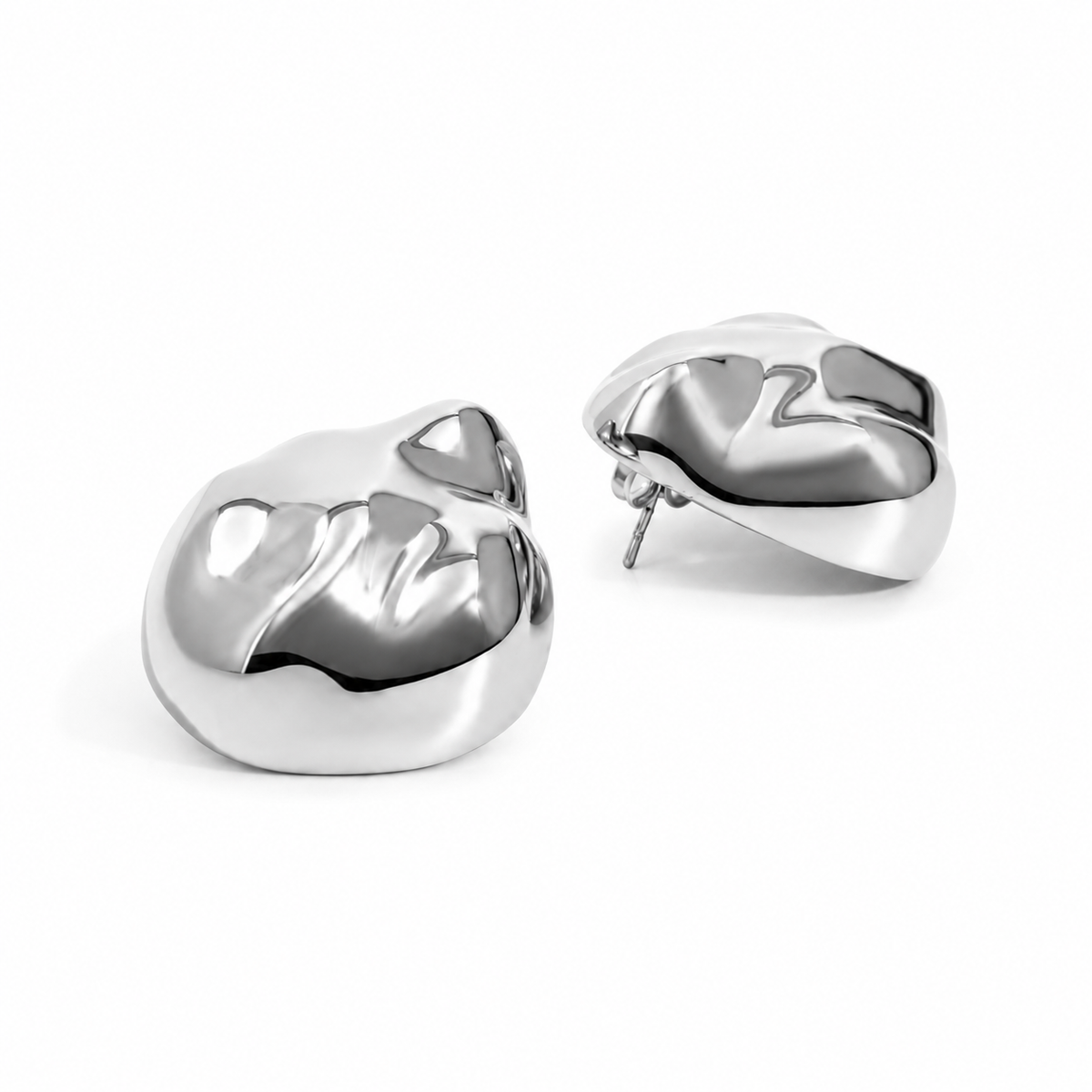 Giselle Dented Dome Earrings Giselle Dented Dome Earrings