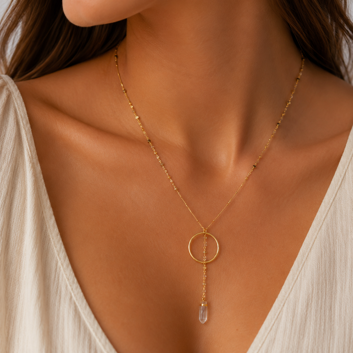 Clear Quartz Y Necklace Clear Quartz Y Necklace