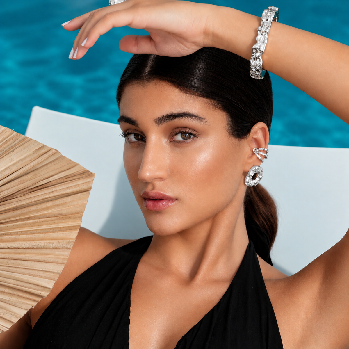 Nathalia Sculpted Hammered Earrings Nathalia Sculpted Hammered Earrings