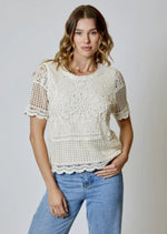 Crochet Tee - Natural (Final Sale) Crochet Tee - Natural (Final Sale)