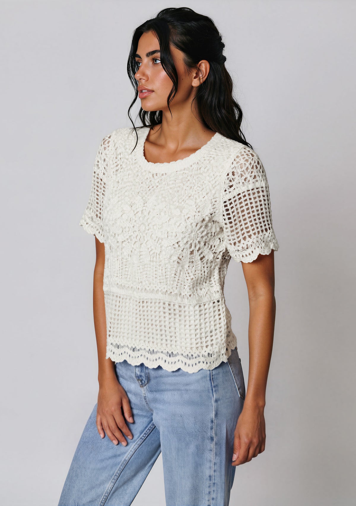 Crochet Tee - Natural (Final Sale) Crochet Tee - Natural (Final Sale)
