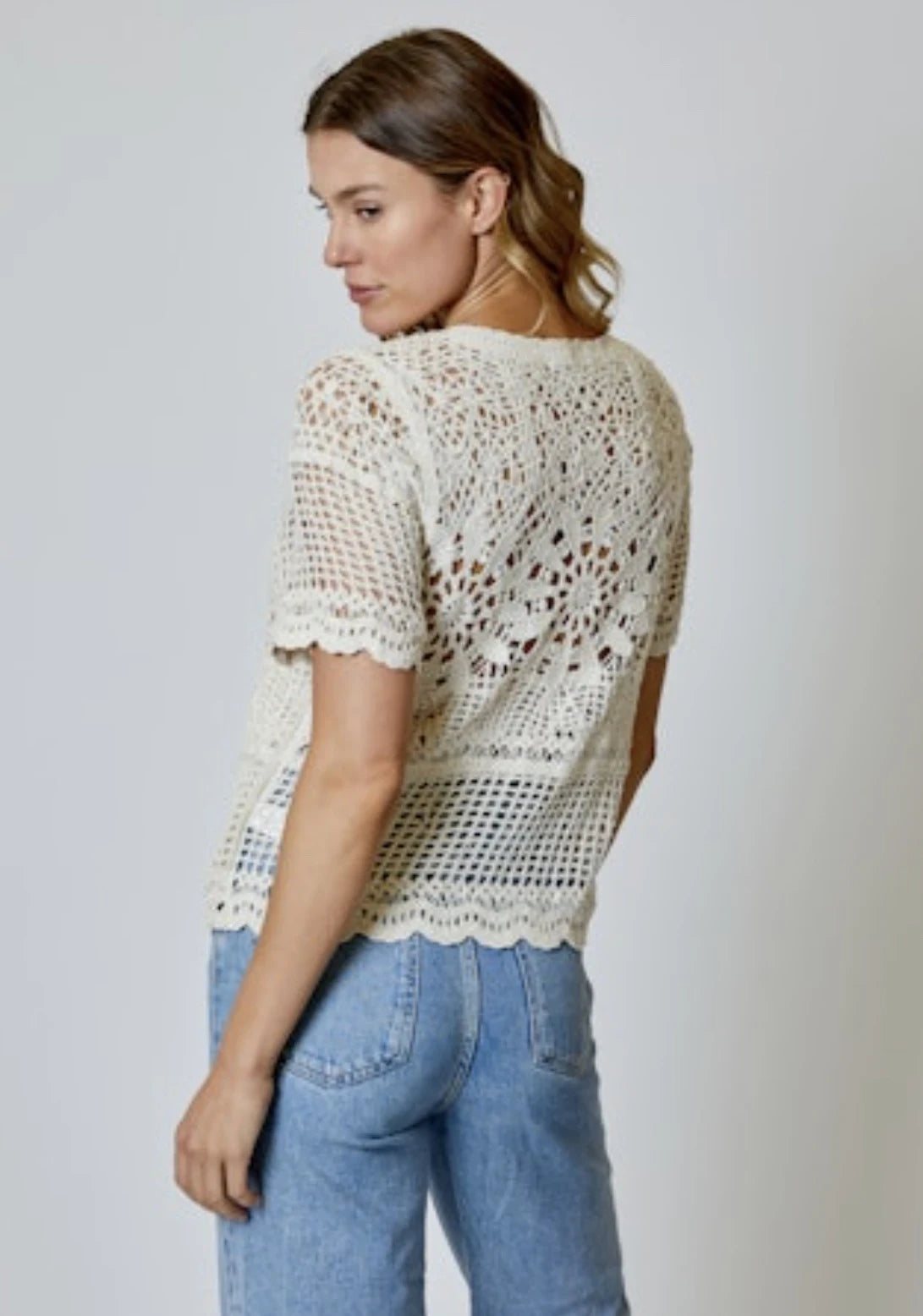 Crochet Tee - Natural (Final Sale) Crochet Tee - Natural (Final Sale)