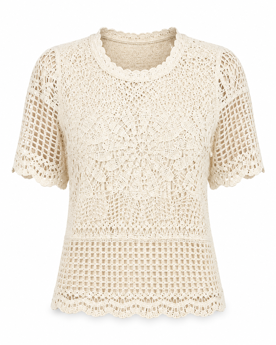 Crochet Tee - Natural (Final Sale) Crochet Tee - Natural (Final Sale)