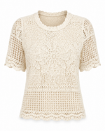 Crochet Tee - Natural (Final Sale) Crochet Tee - Natural (Final Sale)