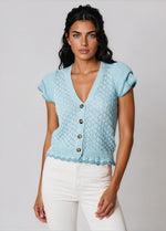 V-Neck Button Front Sweater - Artic Blue (Final Sale) V-Neck Button Front Sweater - Artic Blue (Final Sale)
