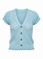 V-Neck Button Front Sweater - Artic Blue (Final Sale) V-Neck Button Front Sweater - Artic Blue (Final Sale)
