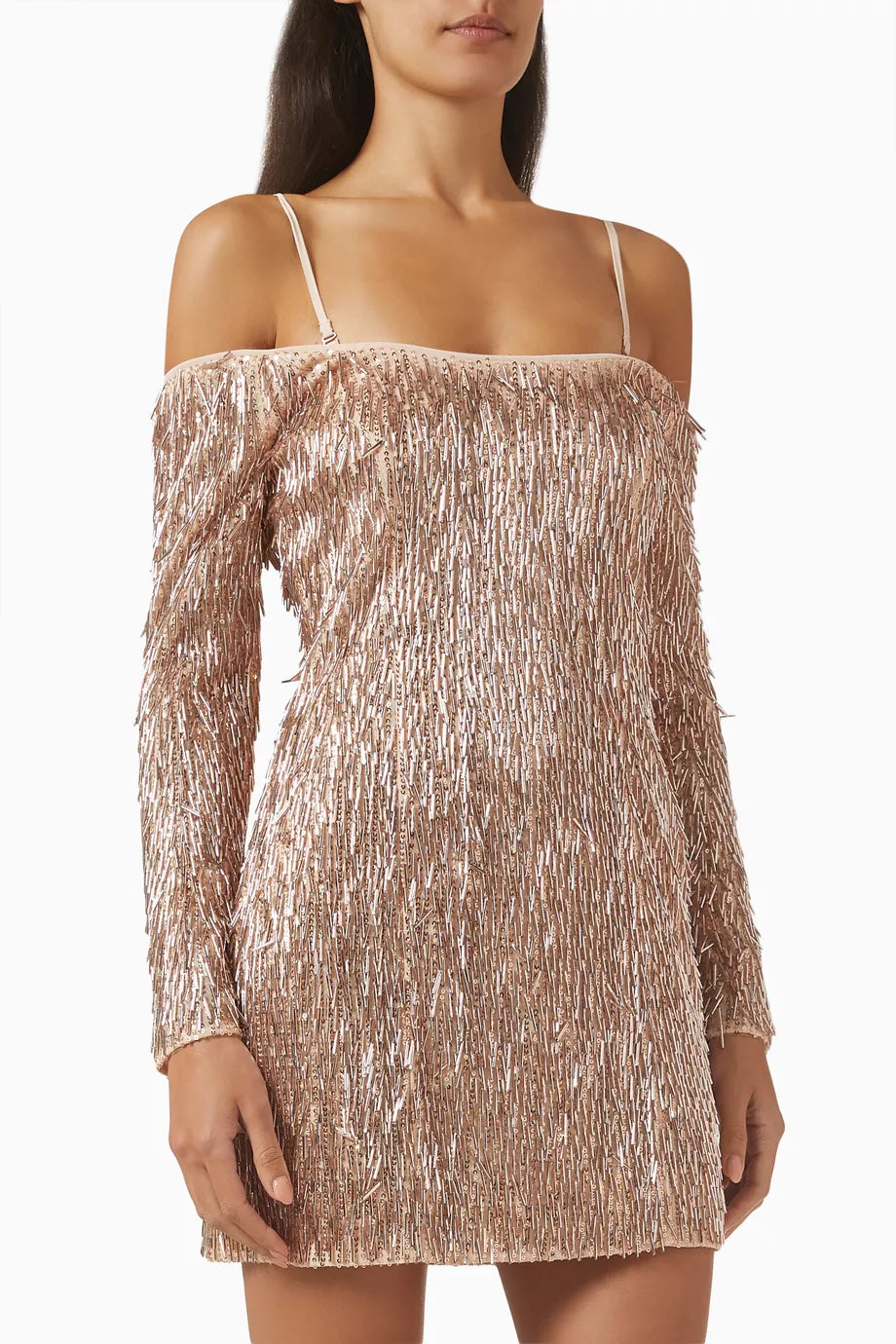 Rosita Off The Shoulder Mini Dress - Rose Gold (Final Sale) Rosita Off The Shoulder Mini Dress - Rose Gold (Final Sale)