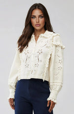 Adelie Embroidered Top - White Adelie Embroidered Top - White