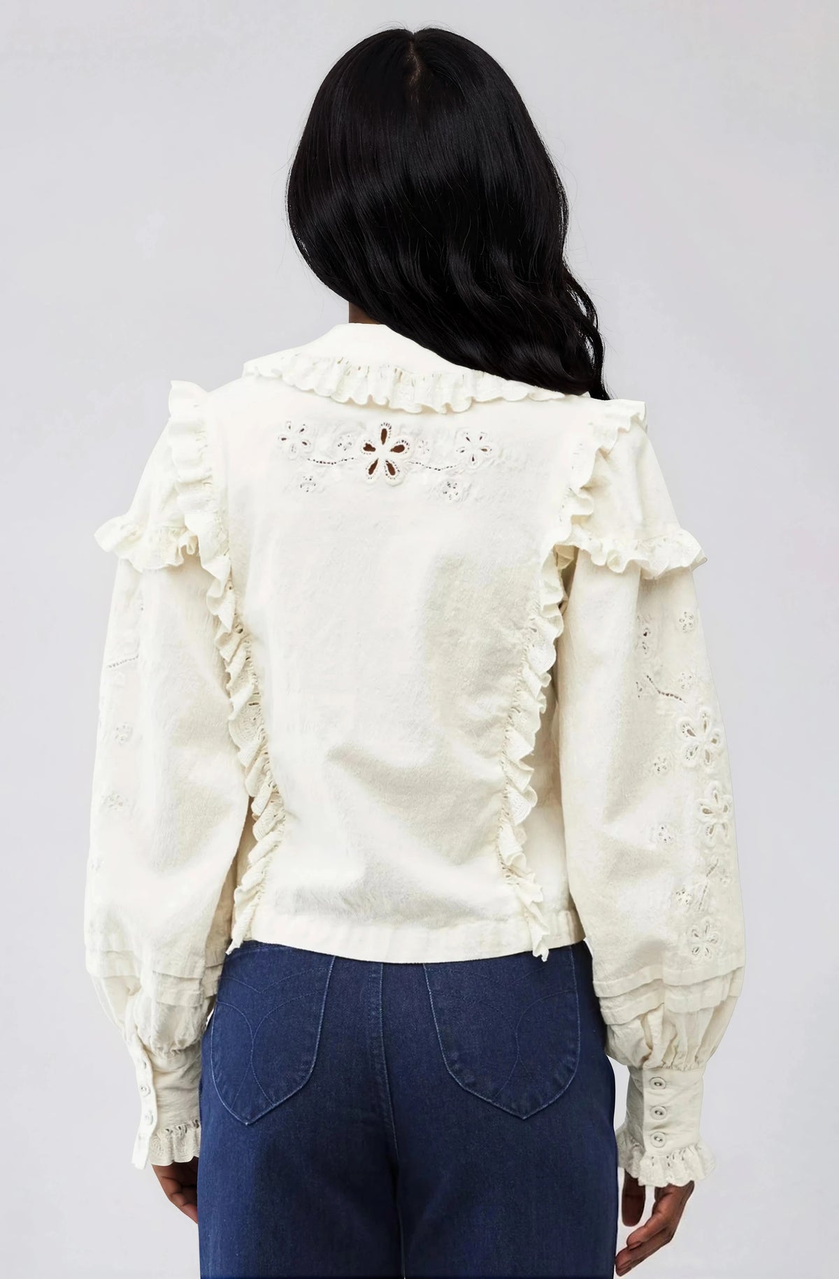 Adelie Embroidered Top - White Adelie Embroidered Top - White