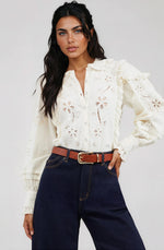 Adelie Embroidered Top - White Adelie Embroidered Top - White