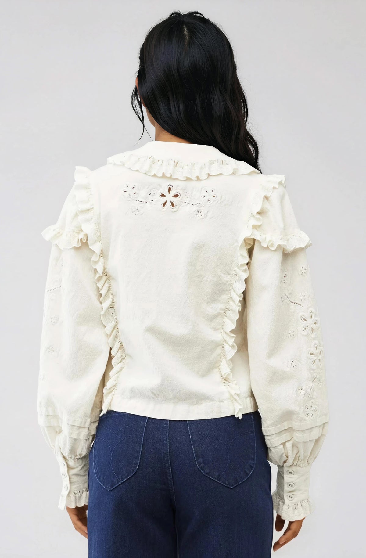 Adelie Embroidered Top - White Adelie Embroidered Top - White