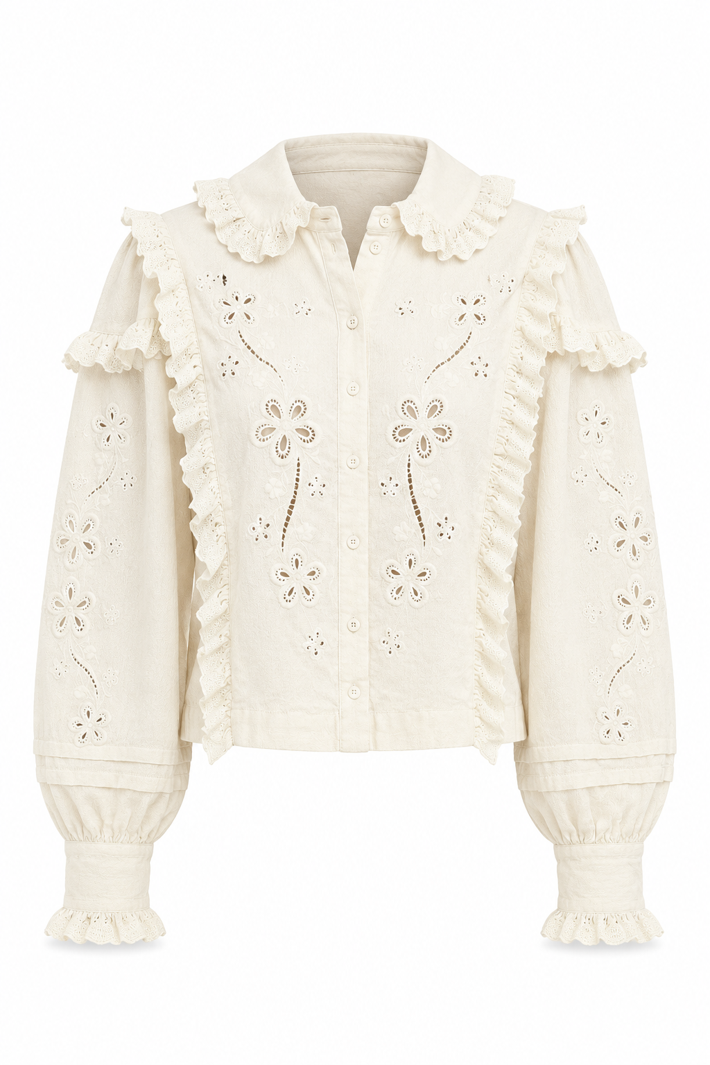 Adelie Embroidered Top - White (Final Sale) Adelie Embroidered Top - White (Final Sale)