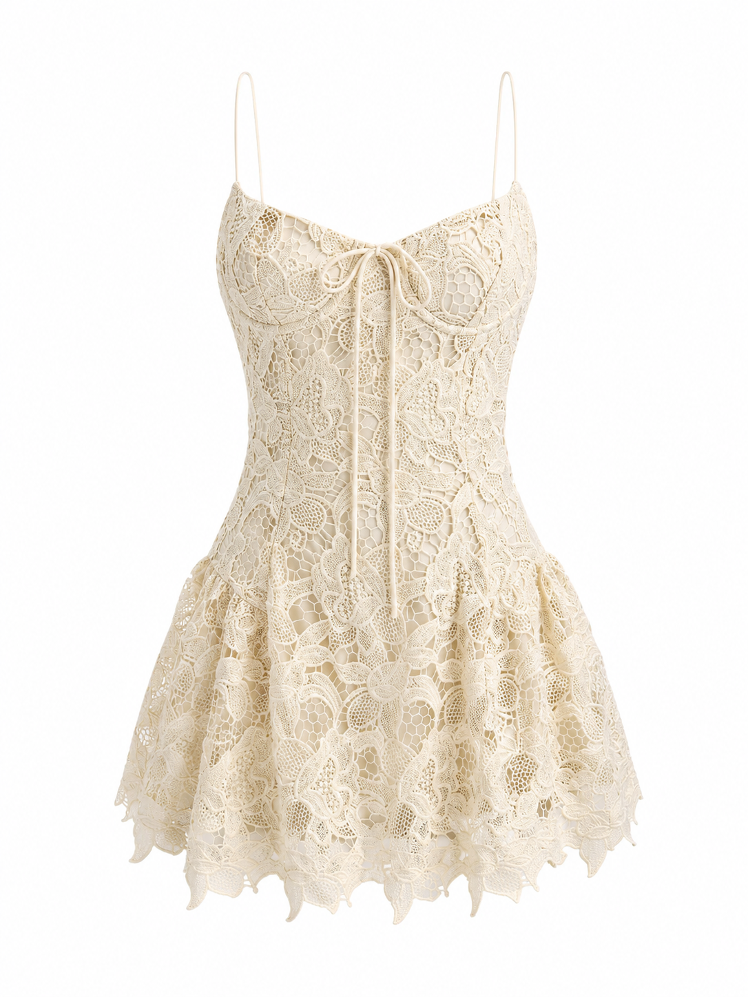 Coco Lace Sleeveless Mini Dress - Cream (Final Sale) Coco Lace Sleeveless Mini Dress - Cream (Final Sale)