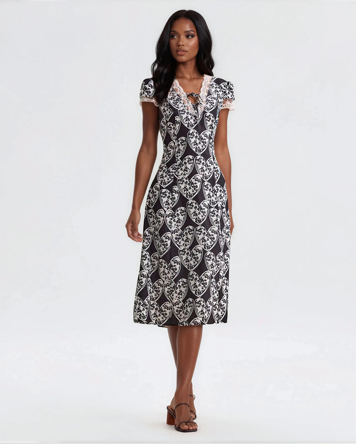 Cross Your Heart Midi Dress - Black Cross Your Heart Midi Dress - Black