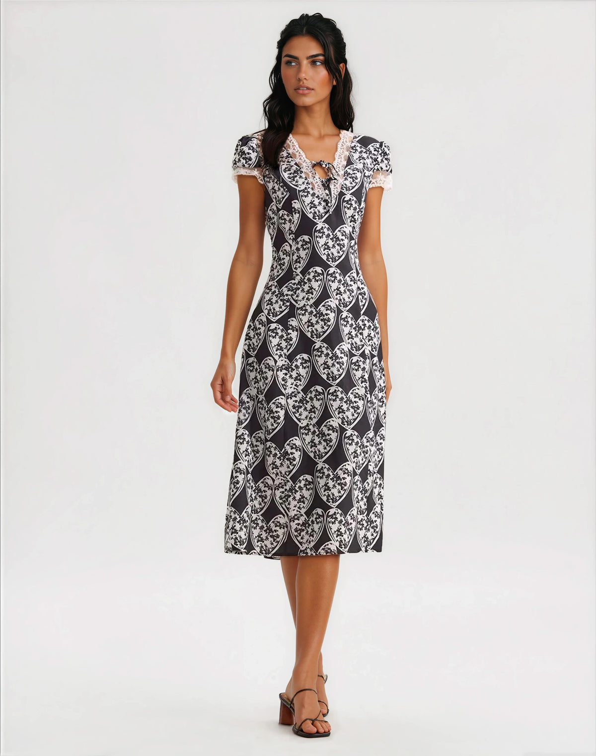 Cross Your Heart Midi Dress - Black Cross Your Heart Midi Dress - Black