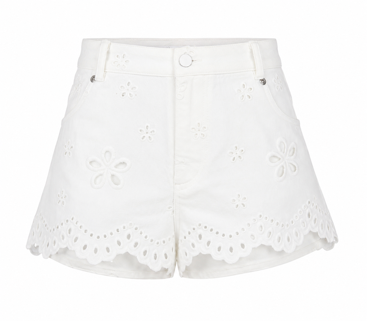 Daisy Eyelet Denim Skort – Daisy White (Final Sale) Daisy Eyelet Denim Skort – Daisy White (Final Sale)