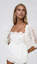 Daisy Eyelet Top - White Daisy Eyelet Top - White