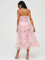 Emmeline Embroidery Midi Dress - Pink Emmeline Embroidery Midi Dress - Pink
