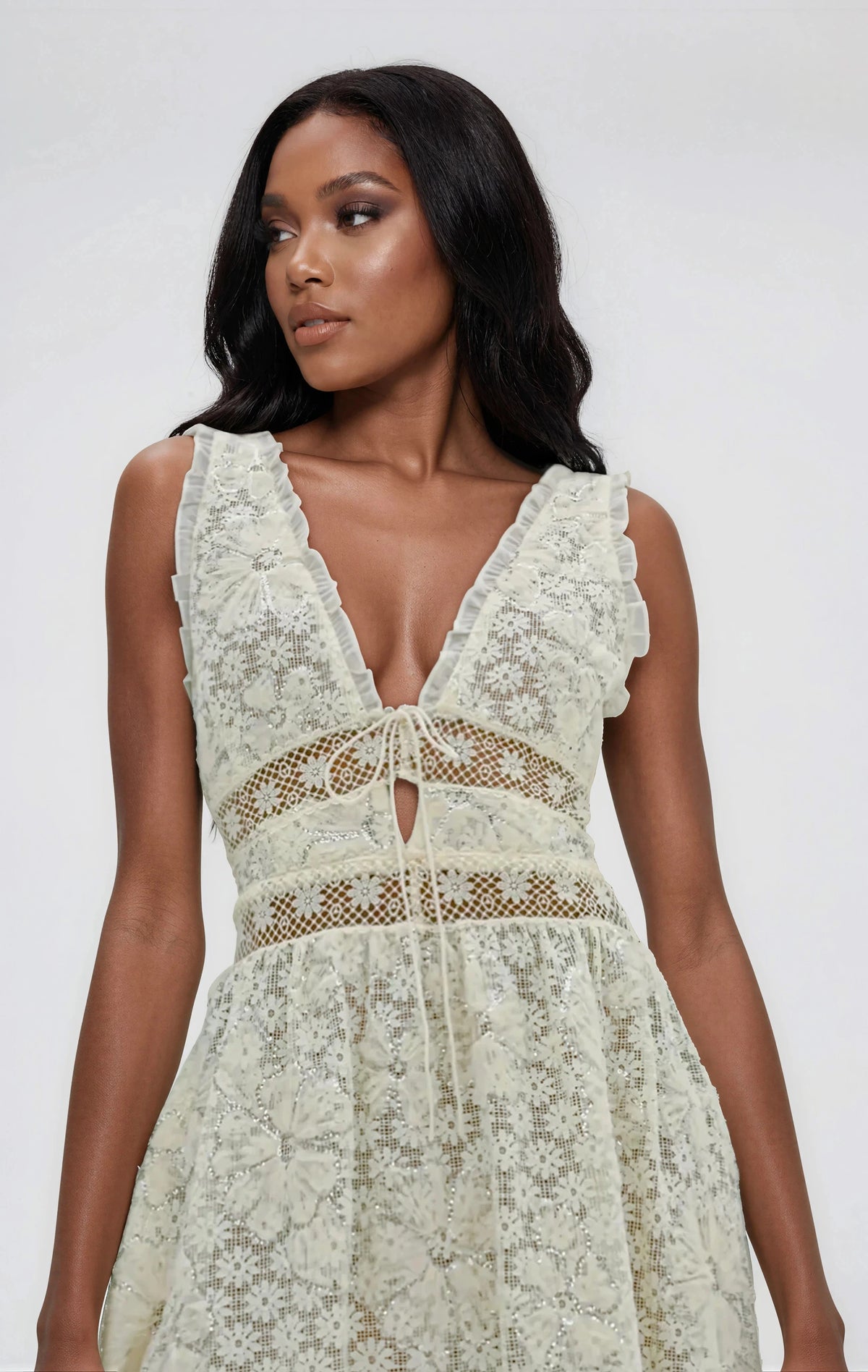Snowflake Daisy Midi Dress - Cream Snowflake Daisy Midi Dress - Cream