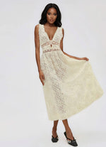 Snowflake Daisy Midi Dress - Cream Snowflake Daisy Midi Dress - Cream