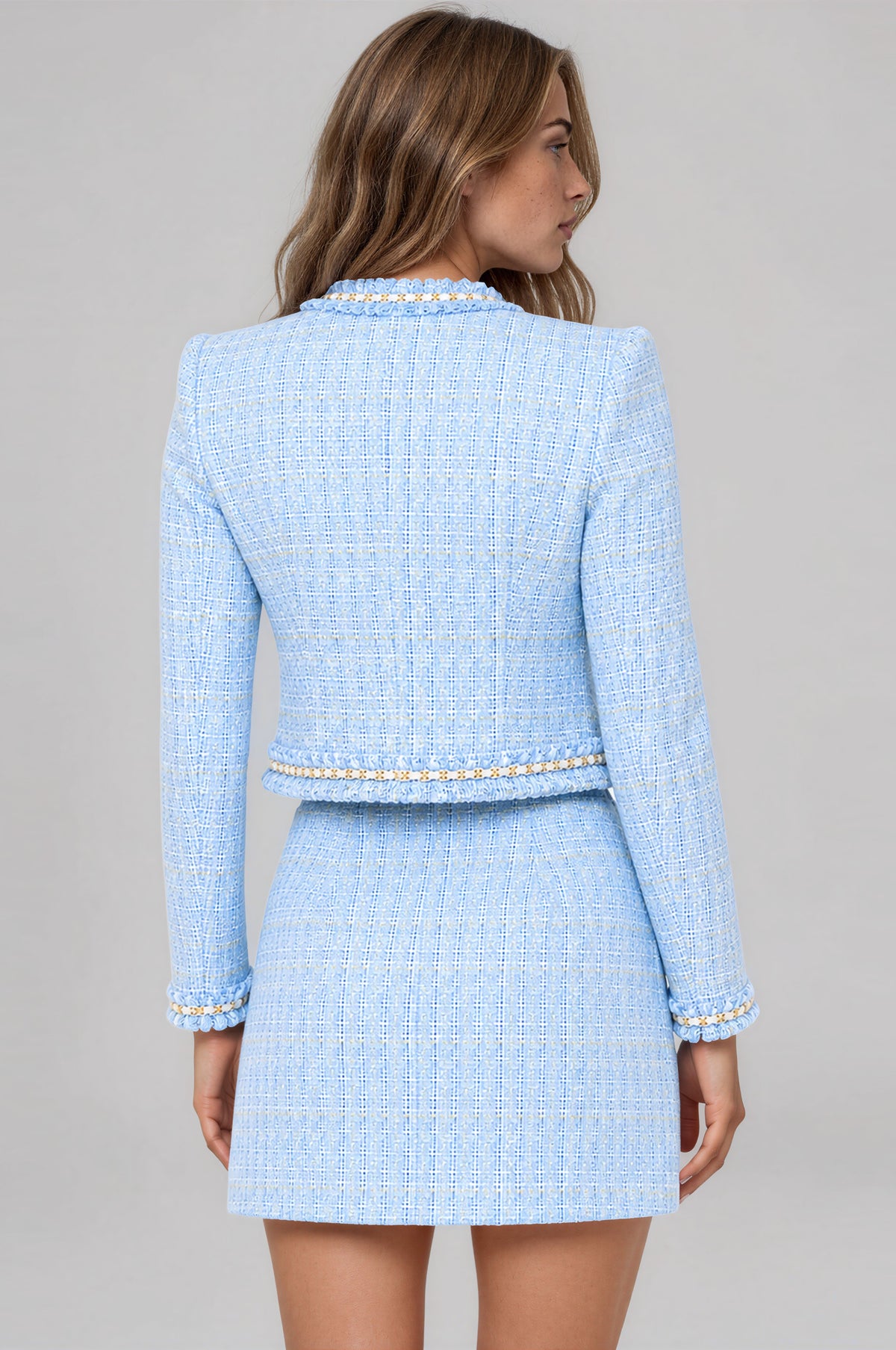 Jinny Tweed Skirt - Sky Blue (Final Sale) Jinny Tweed Skirt - Sky Blue (Final Sale)