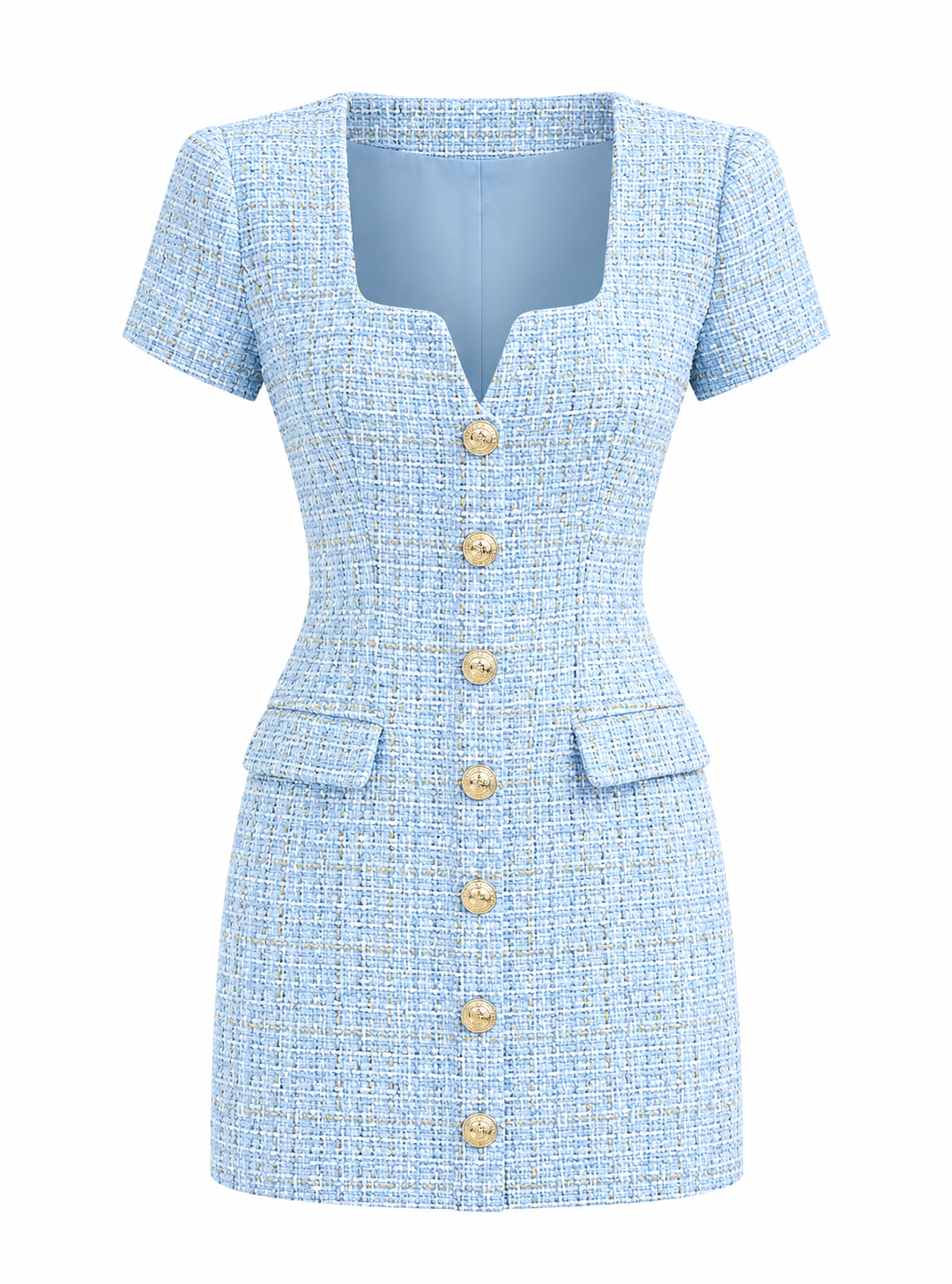 Brunella Tweed Dress - Sky Blue (Final Sale) Brunella Tweed Dress - Sky Blue (Final Sale)