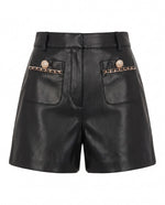 Lavonne Chain Vegan Leather Shorts - Black (Final Sale) Lavonne Chain Vegan Leather Shorts - Black (Final Sale)