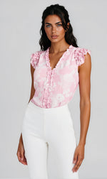 Sia Floral Blouse - Floral Bloom Pink White Sia Floral Blouse - Floral Bloom Pink White
