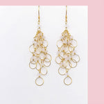Champagne Quartz Gold Chain Loop Earrings Champagne Quartz Gold Chain Loop Earrings