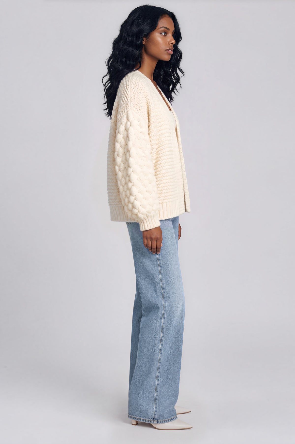 Abby Textured Knit Cardigan - Cream (Final Sale) Abby Textured Knit Cardigan - Cream (Final Sale)