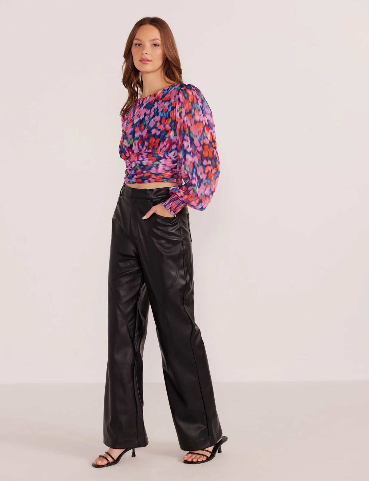 Calista Long Sleeve Blouse - Blurred Floral (Final Sale) Calista Long Sleeve Blouse - Blurred Floral (Final Sale)