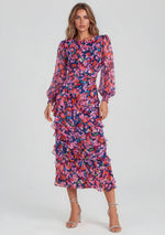 Calista Long Sleeve Blouse - Blurred Floral (Final Sale) Calista Long Sleeve Blouse - Blurred Floral (Final Sale)