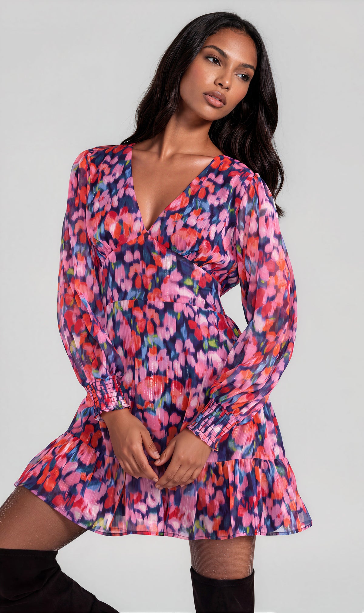 Calista Mini Dress - Blurred Floral (Final Sale) Calista Mini Dress - Blurred Floral (Final Sale)
