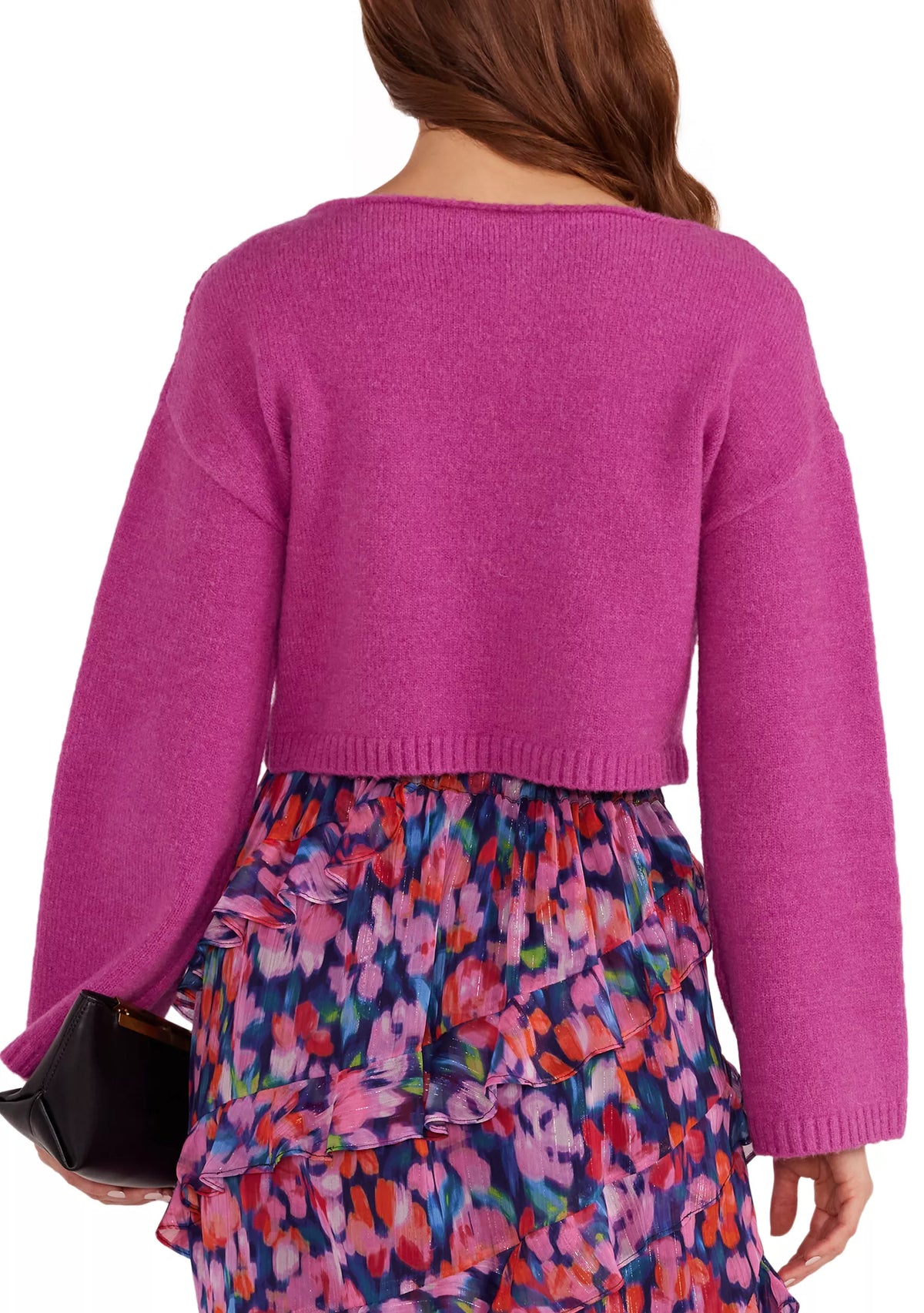 Elissa Cropped Sweater - Magenta (Final Sale) Elissa Cropped Sweater - Magenta (Final Sale)