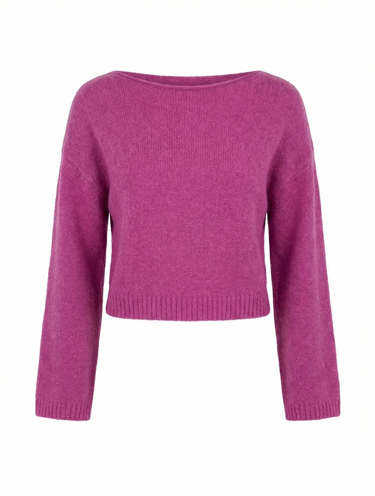 Elissa Cropped Sweater - Magenta (Final Sale) Elissa Cropped Sweater - Magenta (Final Sale)