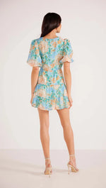 Evelyn Puff Sleeve Mini Dress - Mint Floral (Final Sale) Evelyn Puff Sleeve Mini Dress - Mint Floral (Final Sale)