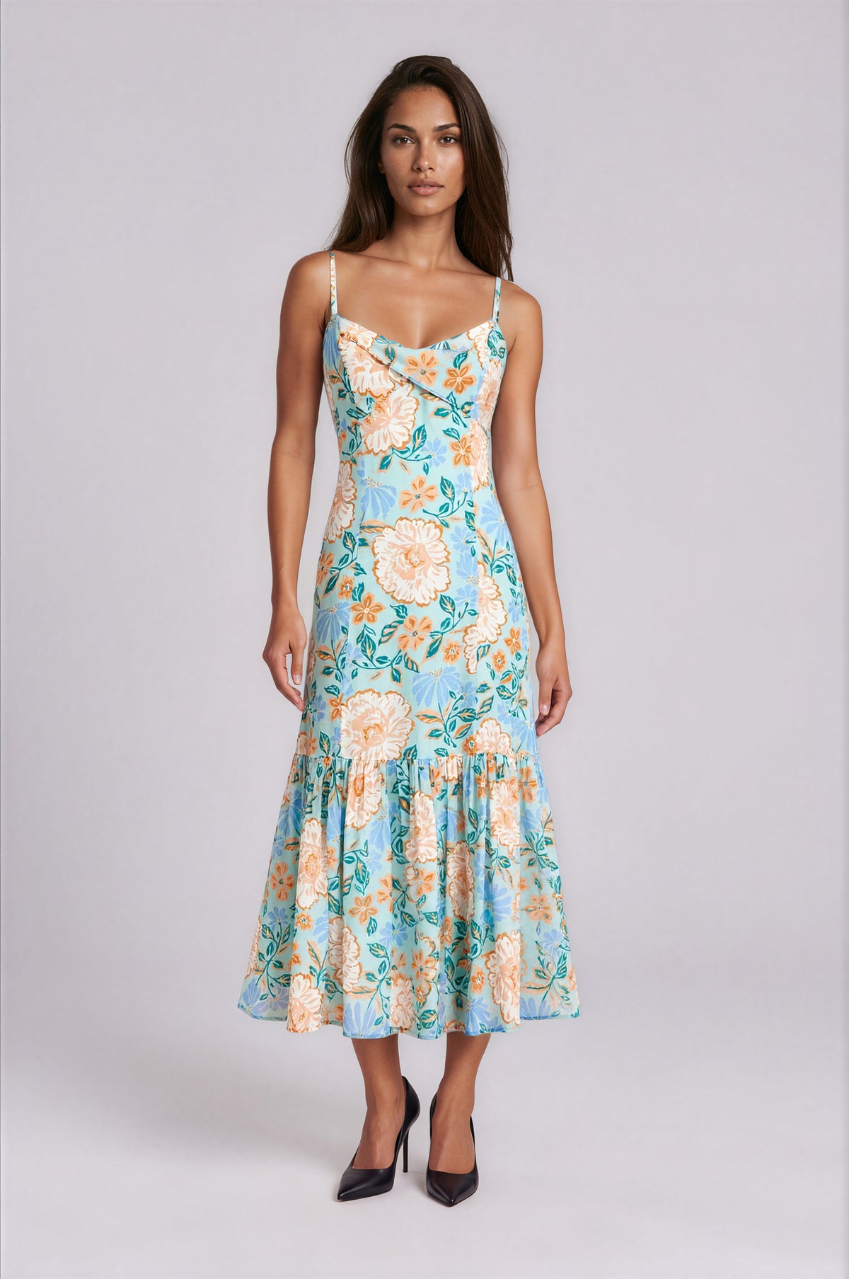 Evelyn Strappy Maxi Dress - Mint/Floral (Final Sale) Evelyn Strappy Maxi Dress - Mint/Floral (Final Sale)