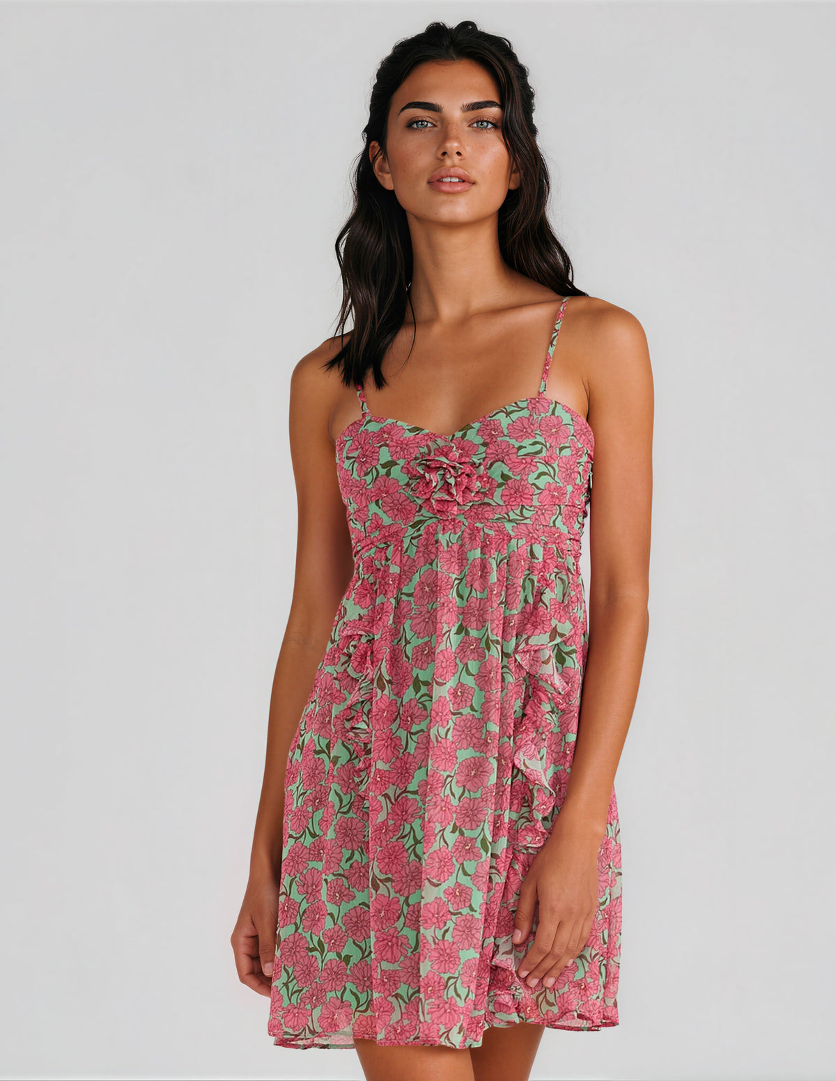 Grace Babydoll Mini Dress - Carnation Ditzy (Final Sale) Grace Babydoll Mini Dress - Carnation Ditzy (Final Sale)