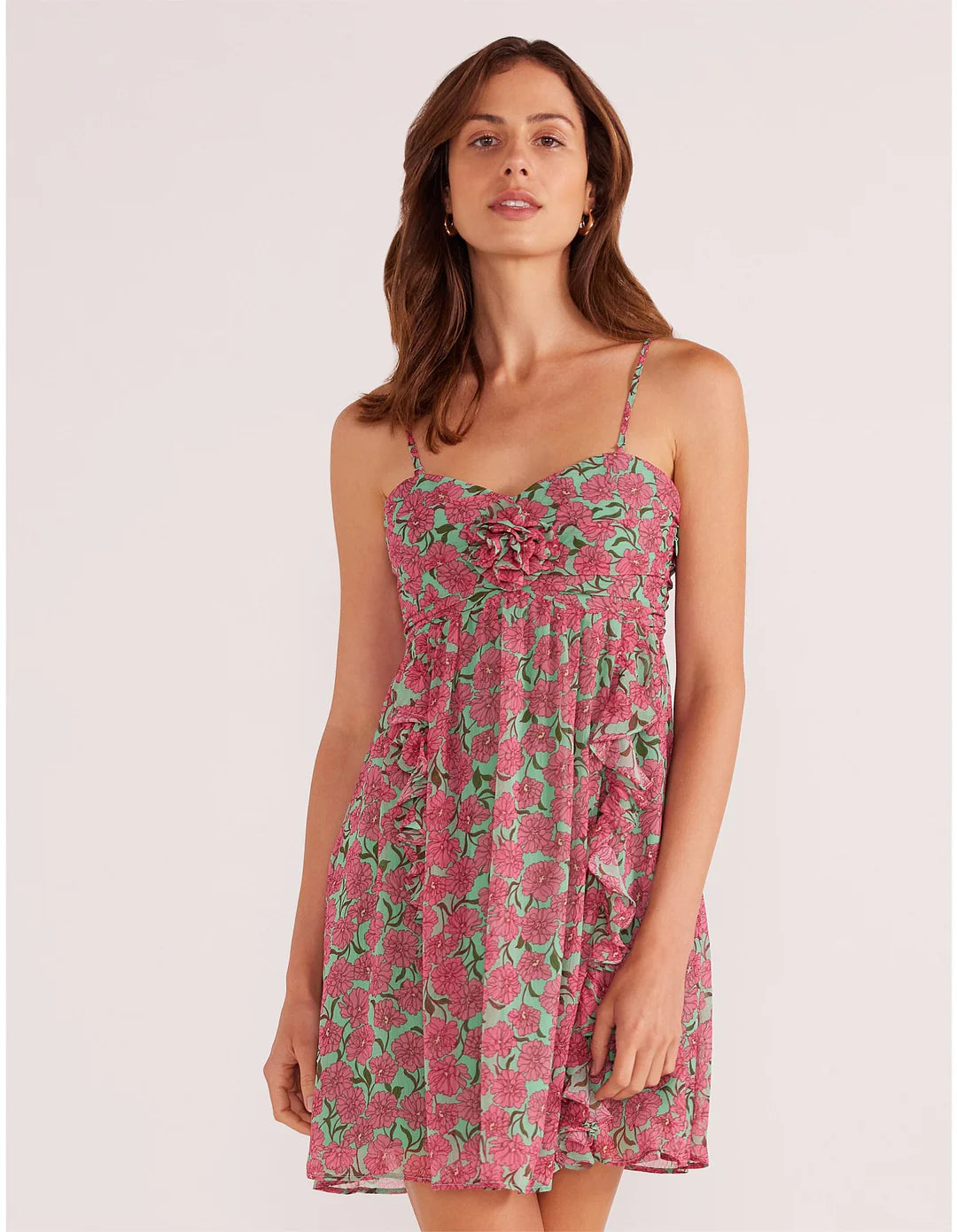 Grace Babydoll Mini Dress - Carnation Ditzy (Final Sale) Grace Babydoll Mini Dress - Carnation Ditzy (Final Sale)
