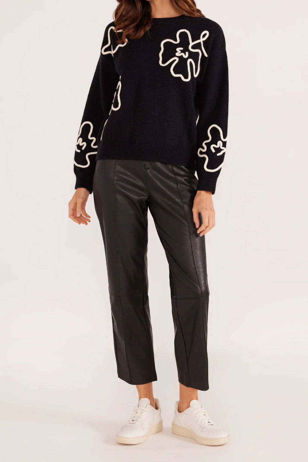 Isla Floral Knit Jumper - Black (Final Sale) Isla Floral Knit Jumper - Black (Final Sale)