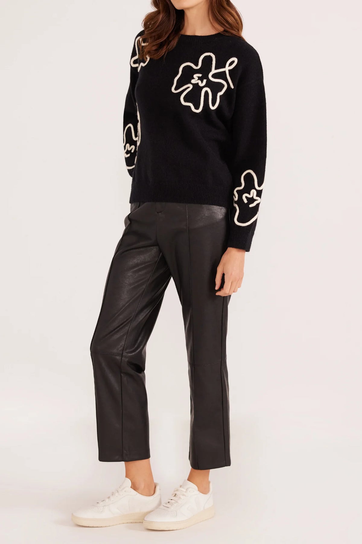Isla Floral Knit Jumper - Black (Final Sale) Isla Floral Knit Jumper - Black (Final Sale)