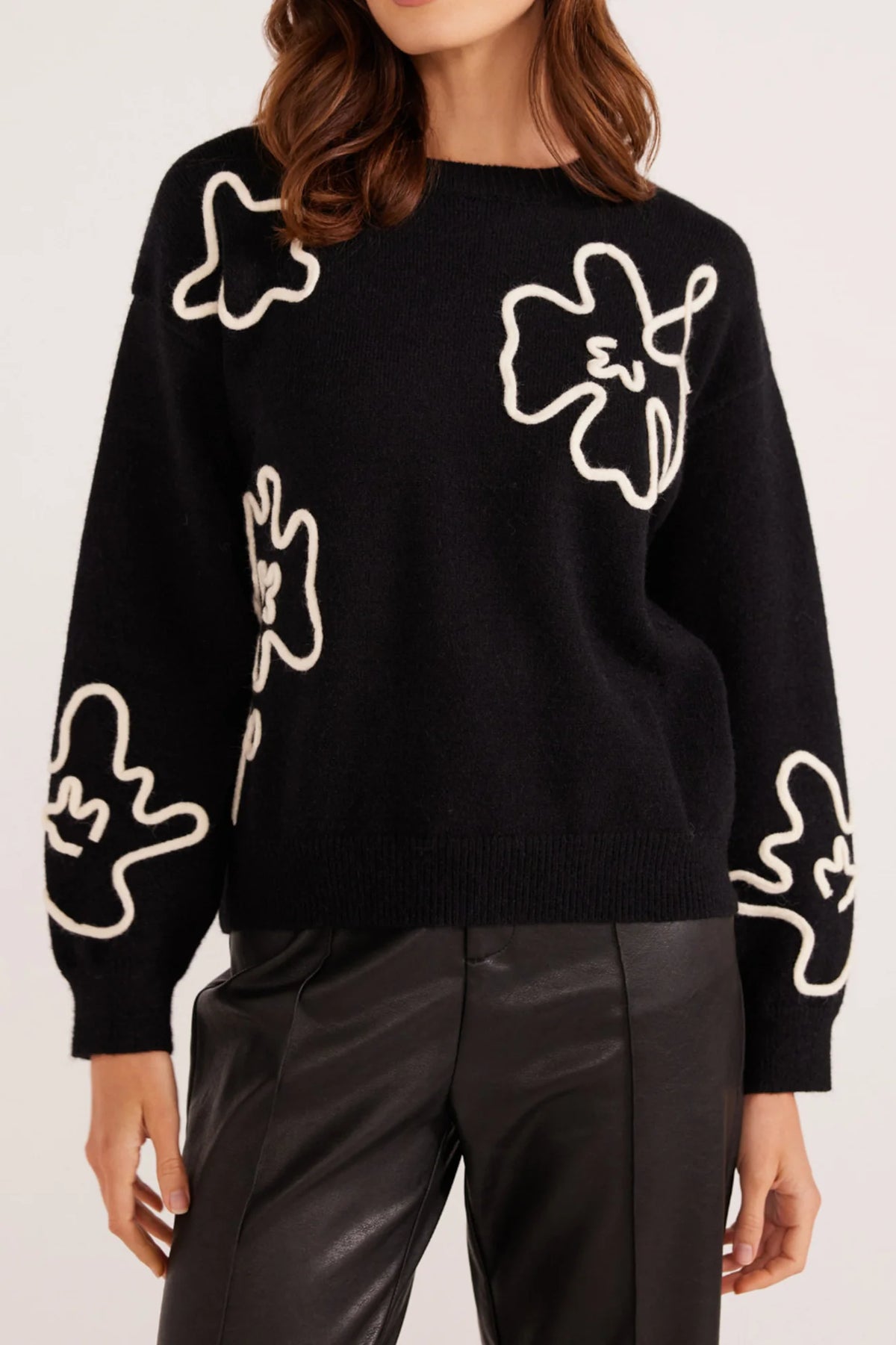 Isla Floral Knit Jumper - Black (Final Sale) Isla Floral Knit Jumper - Black (Final Sale)