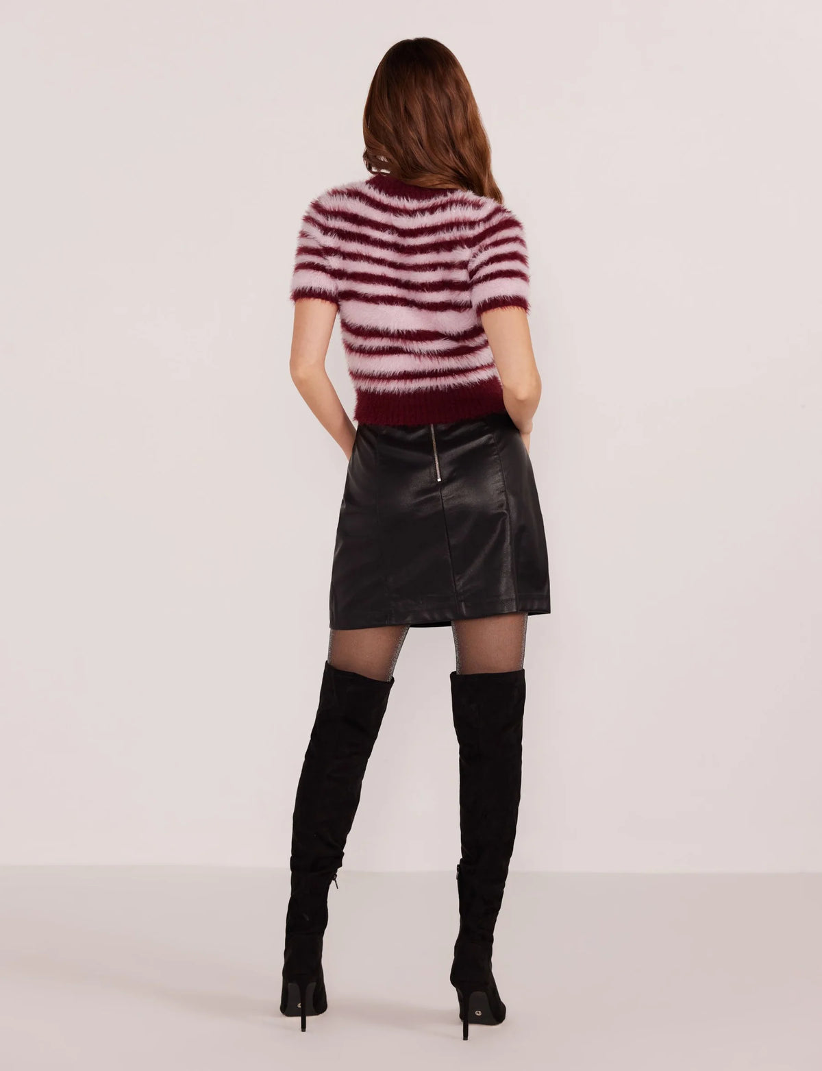 Ivy Tinsel Fluffy Knit Tee - Pink Stripe (Final Sale) Ivy Tinsel Fluffy Knit Tee - Pink Stripe (Final Sale)