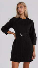 Jocelyn Denim Mini Dress - Washed Black (Final Sale) Jocelyn Denim Mini Dress - Washed Black (Final Sale)