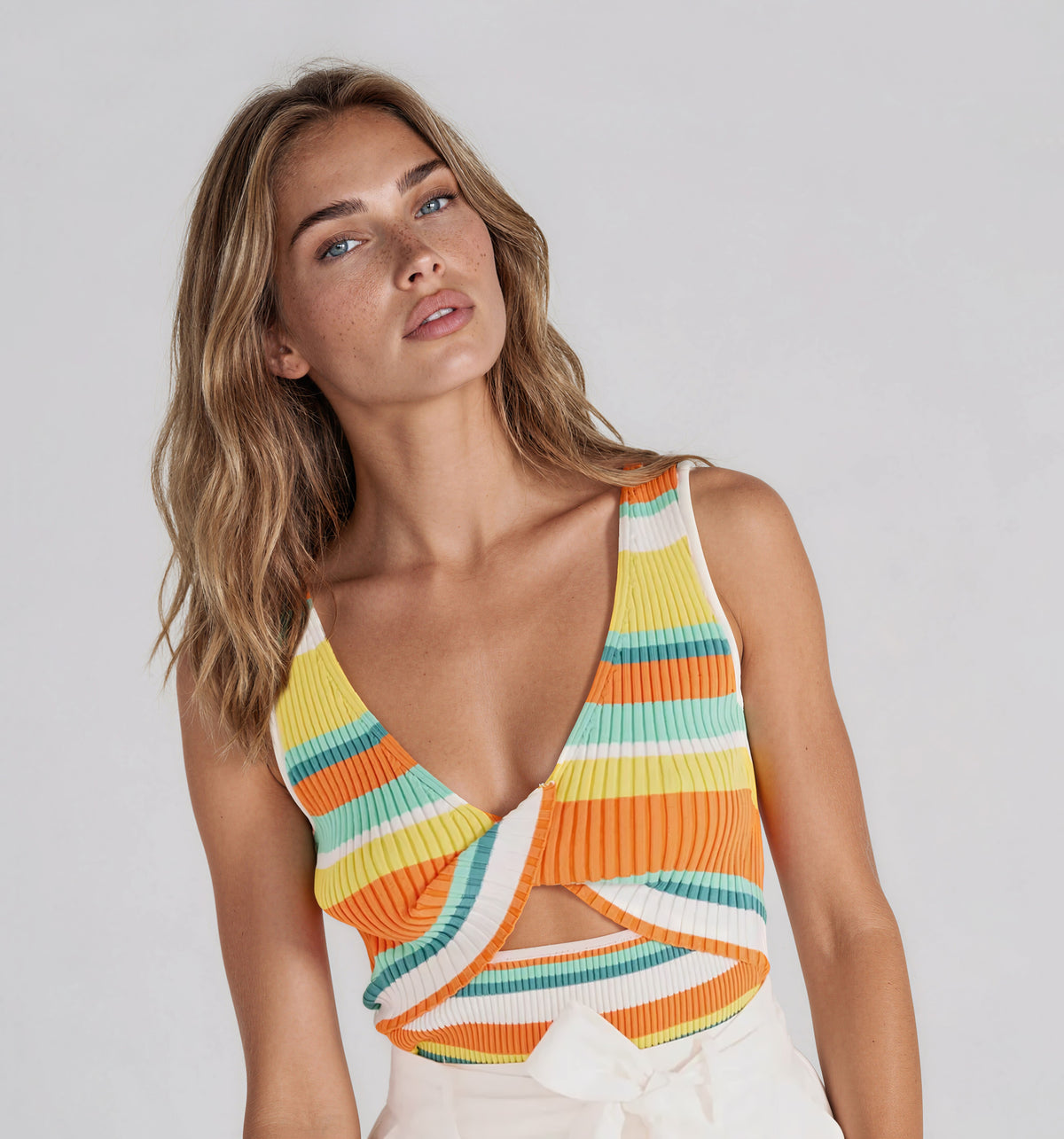 Kosa Reversible Knit Tank - Tropical Stripe (Final Sale) Kosa Reversible Knit Tank - Tropical Stripe (Final Sale)