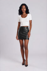Leena PU Mini Skirt - Black (Final Sale) Leena PU Mini Skirt - Black (Final Sale)