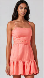 Lila Puff Linen Mini Dress - Pink (Final Sale) Lila Puff Linen Mini Dress - Pink (Final Sale)