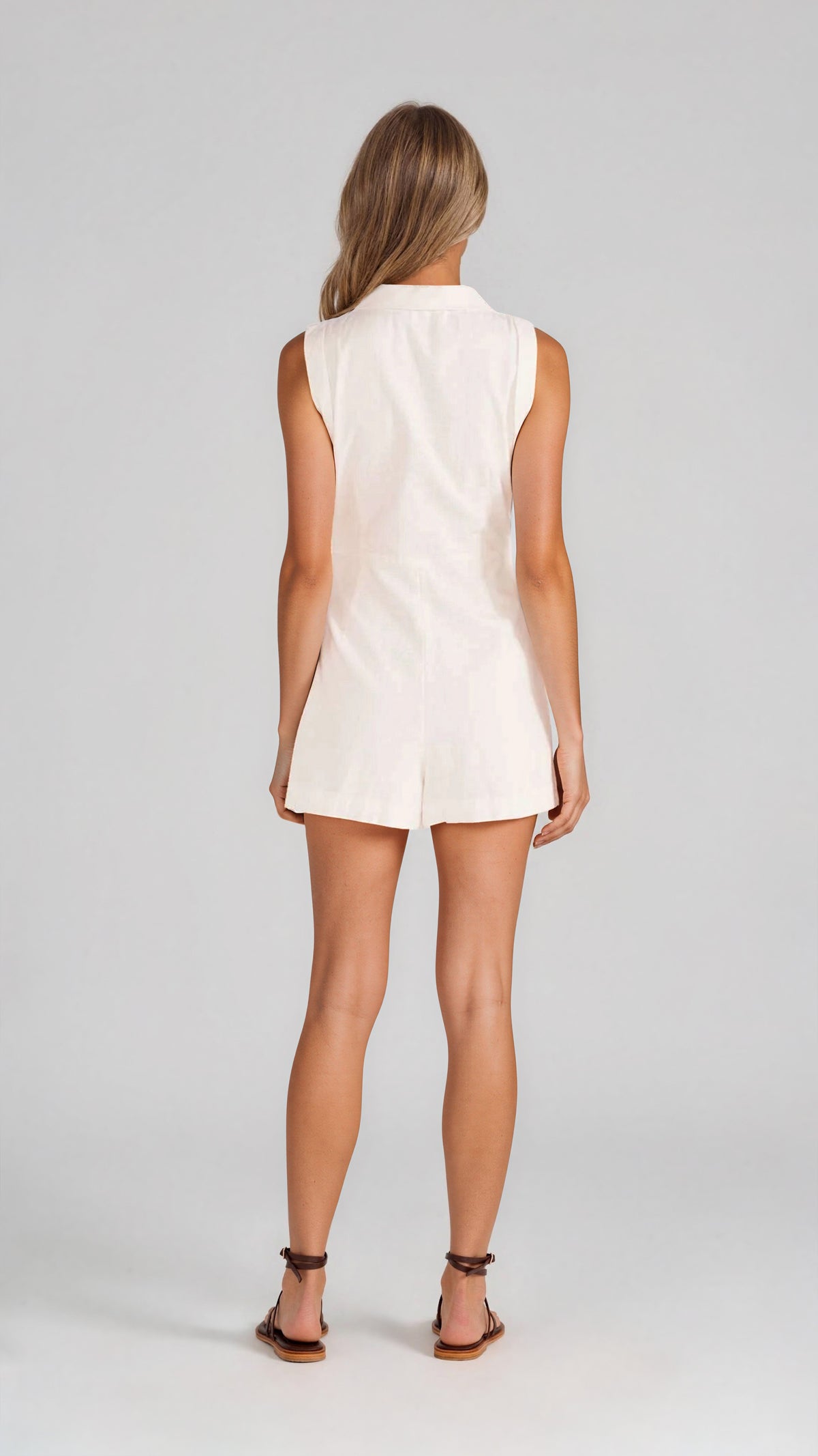 Lucia Linen Wrap Playsuit - White (Final Sale) Lucia Linen Wrap Playsuit - White (Final Sale)