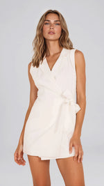 Lucia Linen Wrap Playsuit - White (Final Sale) Lucia Linen Wrap Playsuit - White (Final Sale)
