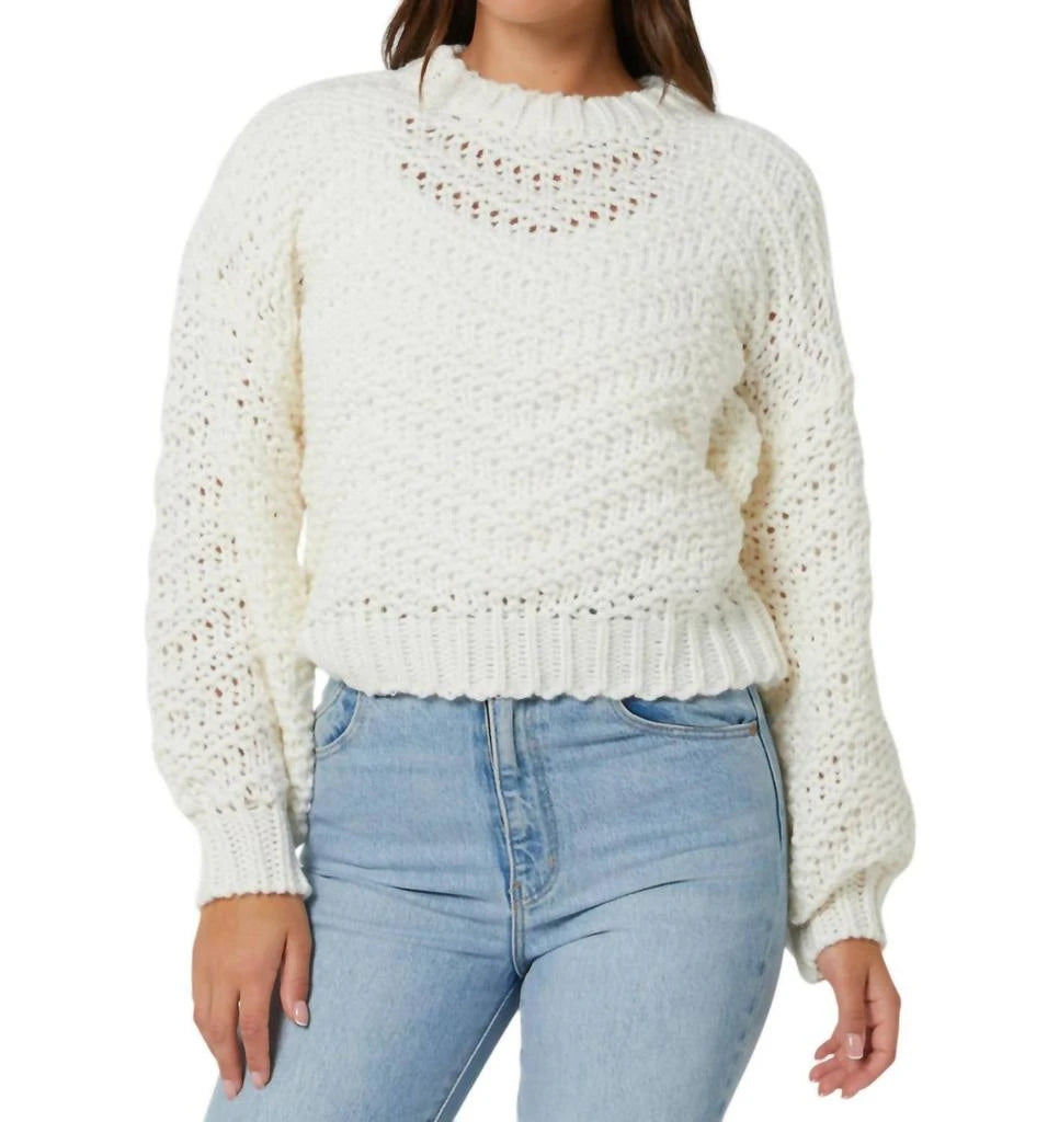 Luna Zig-Zag Knit Jumper - Ivory (Final Sale) Luna Zig-Zag Knit Jumper - Ivory (Final Sale)